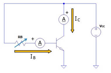 トランジスタのhfeの測定回路