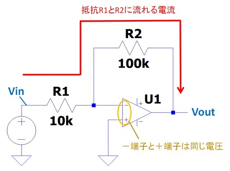 オペアンプ反転増幅回路の計算と原理