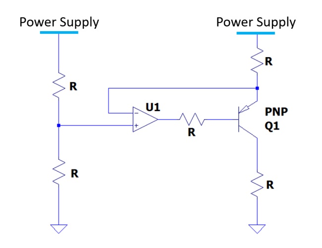 Constant current circuit using an op-amp and transistor